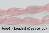 CRQ44 15.5 inches 8*20mm faceted teardrop natural rose quartz beads