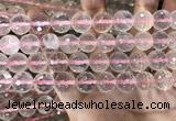 CRQ447 15.5 inches 12mm faceted round rose quartz beads