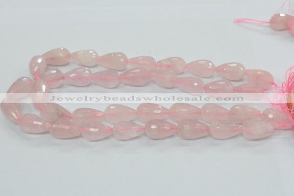 CRQ46 15.5 inches 14*20mm faceted teardrop natural rose quartz beads