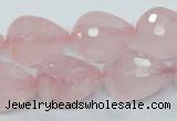 CRQ47 15.5 inches 16*20mm faceted teardrop natural rose quartz beads