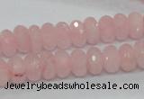 CRQ48 15.5 inches 6*10mm faceted rondelle natural rose quartz beads