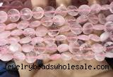 CRQ551 15.5 inches 10mm faceted coin rose quartz beads wholesale