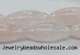 CRQ59 15.5 inches 12*30mm rice natural rose quartz beads wholesale