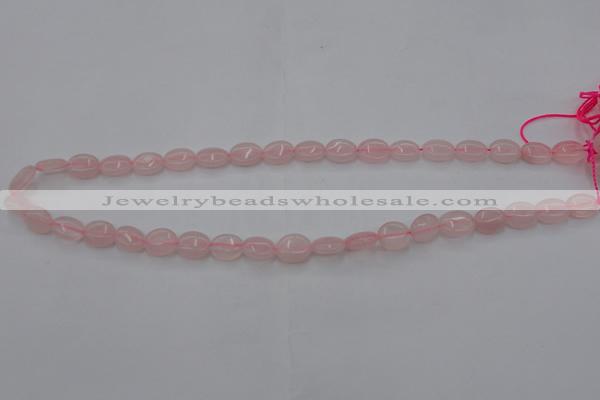 CRQ608 15.5 inches 8*10mm oval rose quartz beads wholesale