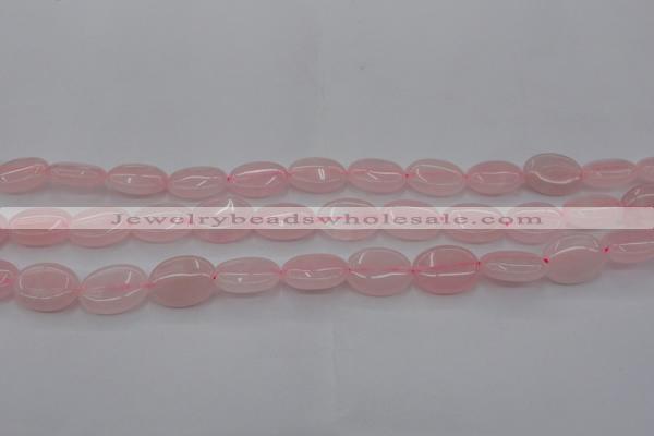 CRQ609 15.5 inches 10*14mm oval rose quartz beads wholesale