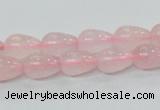 CRQ61 15.5 inches 8*10mm teardrop natural rose quartz beads wholesale