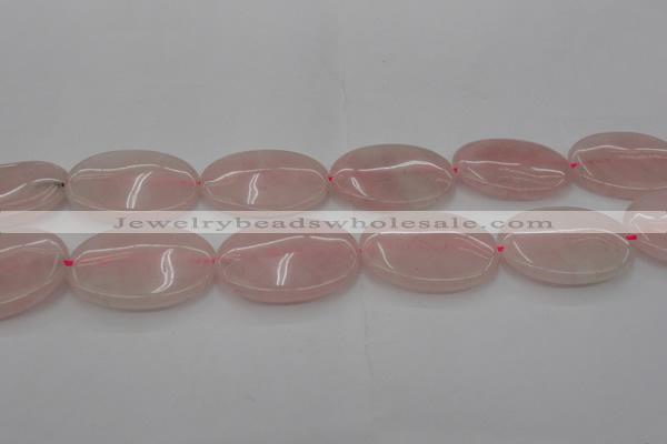 CRQ615 15.5 inches 20*30mm oval rose quartz beads wholesale