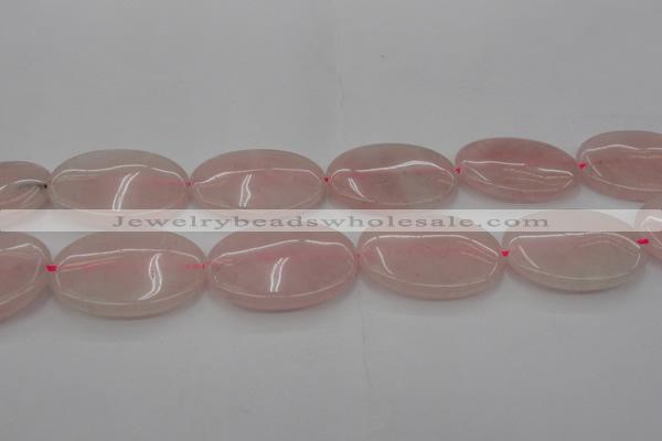 CRQ616 15.5 inches 25*35mm oval rose quartz beads wholesale