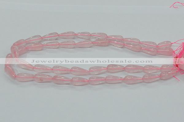 CRQ62 15.5 inches 8*20mm teardrop natural rose quartz beads wholesale