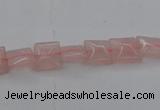 CRQ620 15.5 inches 8*8mm square rose quartz beads wholesale