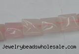 CRQ622 15.5 inches 12*12mm square rose quartz beads wholesale