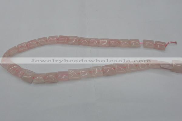 CRQ622 15.5 inches 12*12mm square rose quartz beads wholesale