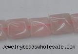 CRQ623 15.5 inches 14*14mm square rose quartz beads wholesale