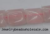 CRQ624 15.5 inches 16*16mm square rose quartz beads wholesale