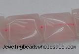 CRQ626 15.5 inches 20*20mm square rose quartz beads wholesale