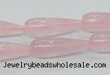 CRQ63 15.5 inches 10*30mm teardrop natural rose quartz beads wholesale