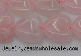 CRQ633 15.5 inches 20*20mm heart rose quartz beads wholesale