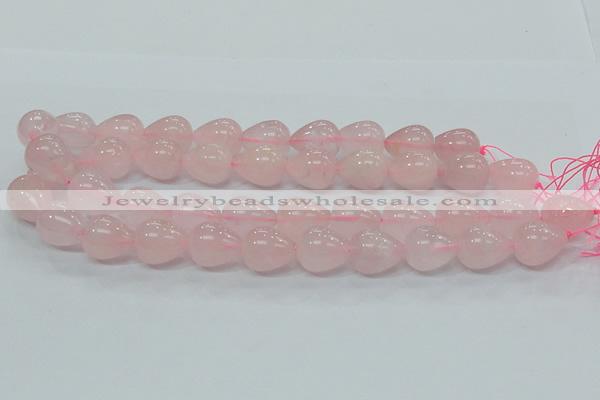 CRQ65 15.5 inches 16*19mm teardrop natural rose quartz beads wholesale