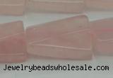 CRQ650 15.5 inches 18*25mm twisted rectangle rose quartz beads