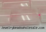 CRQ655 15.5 inches 22*30mm flat tube rose quartz beads