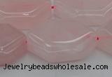 CRQ660 15.5 inches 22*30mm hexagon rose quartz beads