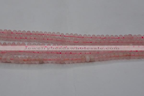 CRQ680 15.5 inches 4*6mm rondelle rose quartz beads wholesale