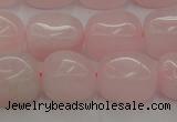 CRQ696 15.5 inches 10*14mm nuggets rose quartz beads wholesale