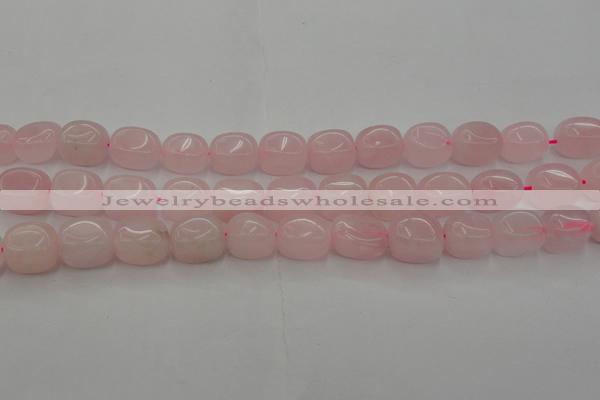 CRQ696 15.5 inches 10*14mm nuggets rose quartz beads wholesale