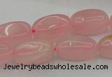 CRQ698 15.5 inches 8*16mm - 9*18mm nuggets rose quartz beads