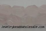 CRQ701 15.5 inches 10*14mm - 12*16mm faceted nuggets rose quartz beads