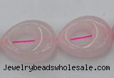 CRQ708 15.5 inches 20*25mm flat teardrop rose quartz beads