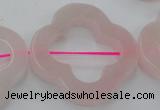 CRQ712 15.5 inches 38mm carved flower rose quartz beads