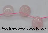 CRQ718 Top drilled 13*18mm flat teardrop rose quartz beads