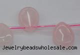 CRQ719 Top drilled 15*20mm flat teardrop rose quartz beads