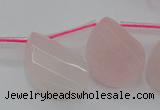 CRQ735 18*25mm faceted & twisted flat teardrop rose quartz beads