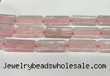 CRQ752 15.5 inches 20*40mm rectangle rose quartz beads