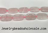 CRQ754 15.5 inches 25*35mm rectangle rose quartz beads