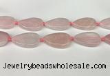 CRQ757 15.5 inches 25*40mm flat teardrop rose quartz beads