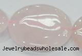 CRQ76 15.5 inches 50mm flat round natural rose quartz beads