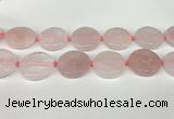 CRQ761 15.5 inches 30mm flat round rose quartz beads