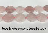 CRQ762 15.5 inches 35mm flat round rose quartz beads