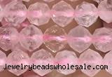 CRQ775 15.5 inches 6mm faceted nuggets rose quartz beads