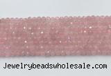 CRQ785 15.5 inches 5mm faceted round rose quartz beads wholesale