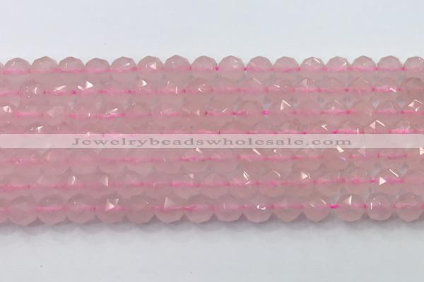 CRQ786 15.5 inches 6mm faceted round rose quartz beads wholesale