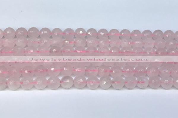 CRQ797 15.5 inches 8mm faceted round rose quartz gemstone beads