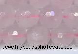 CRQ798 15.5 inches 10mm faceted round rose quartz gemstone beads