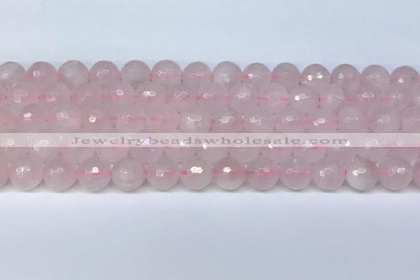 CRQ798 15.5 inches 10mm faceted round rose quartz gemstone beads