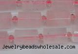 CRQ812 15.5 inches 10*15mm faceted tube rose quartz beads