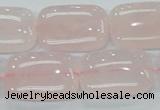 CRQ82 15.5 inches 18*25mm rectangle natural rose quartz beads