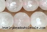 CRQ861 15 inches 8mm faceted round AB-color rose quartz beads